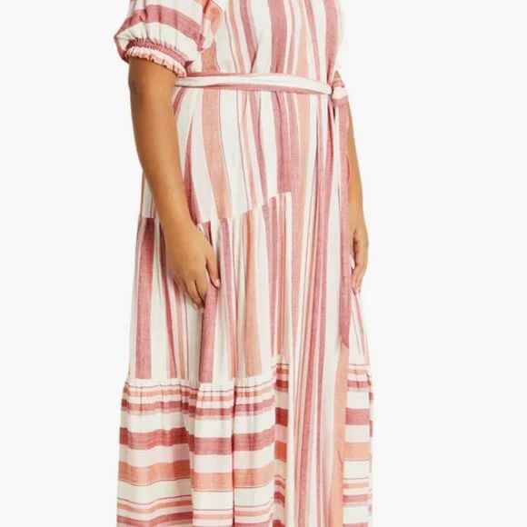 City Chic Stripe Maxi Dress City Chic-BEAUTIFUL SIZE 24/26 - Picture 3 of 6